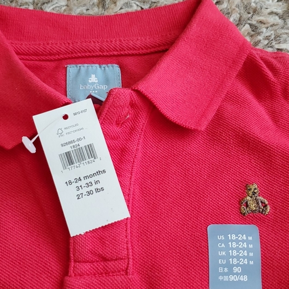 Brand New Red Baby Gap Polo Onsie - Picture 2 of 3